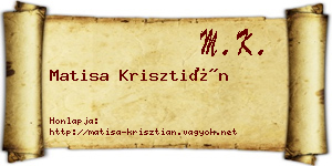 Matisa Krisztián névjegykártya